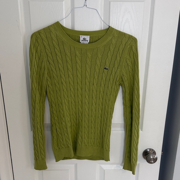 Lacoste Sweaters - Lacoste Green Cable Knit Sweater - Crew Neck